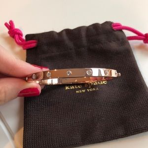 Rose gold Kate Spade Set in stone hinged bangle